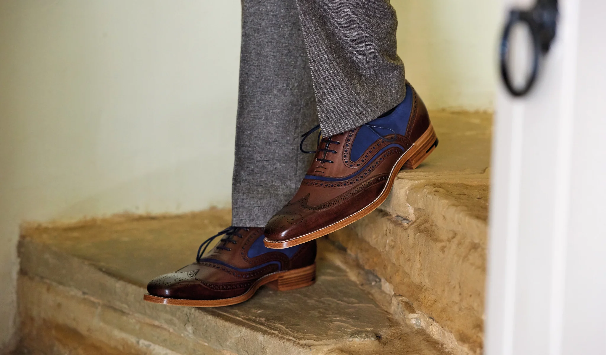 McClean - Ebony Hand Painted / Navy Suede - Image 5
