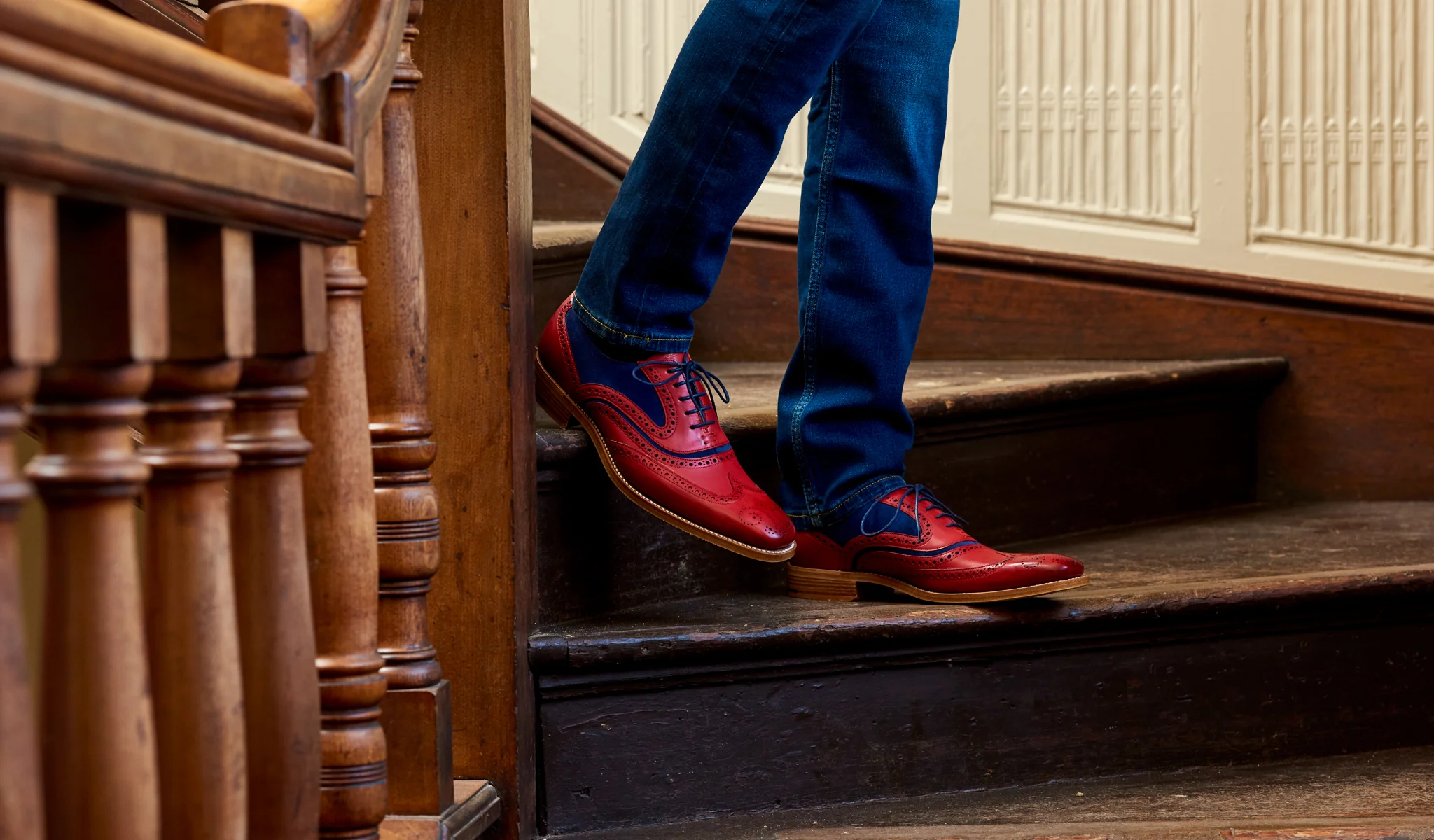 McClean - Navy Hand Painted / Choc Suede - Image 5
